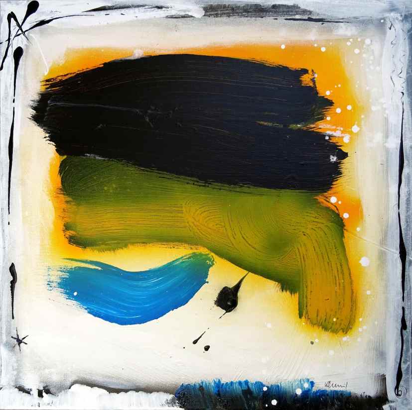 No. 395 Acrylic and Spray paint on canvas 60x 60 cm