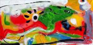 No. 396 Mixed media Acrylic and spray paint on canvas 100x 50 cm