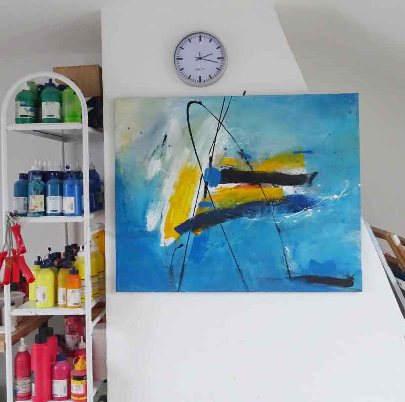 "Winter-Edition" Painted on rough linen on stretcher