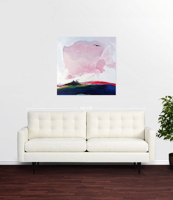 Following a bird Acrylic on canvas 90x 90 cm